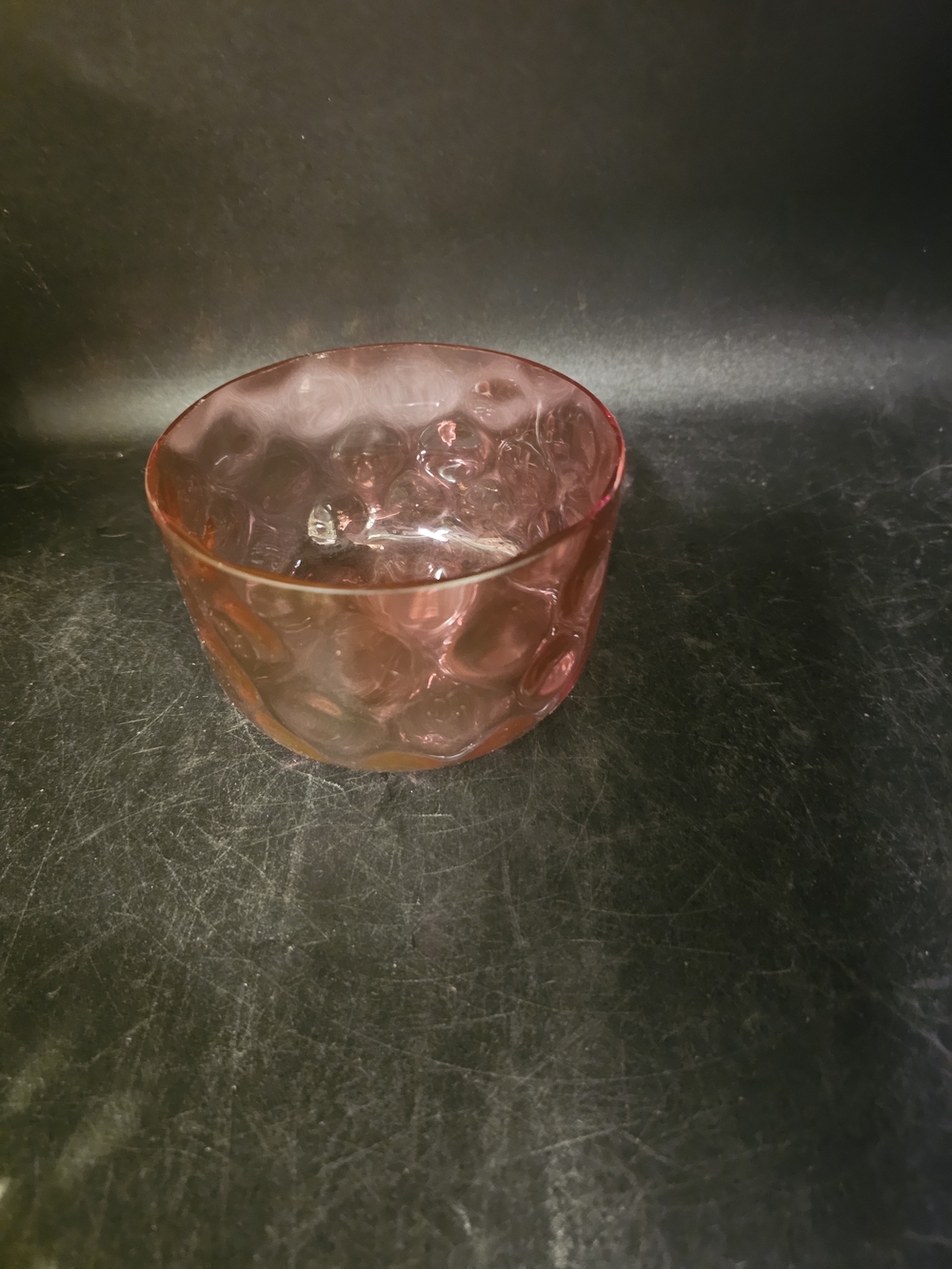 Fenton Cranberry Coin Dot Finger Bowl